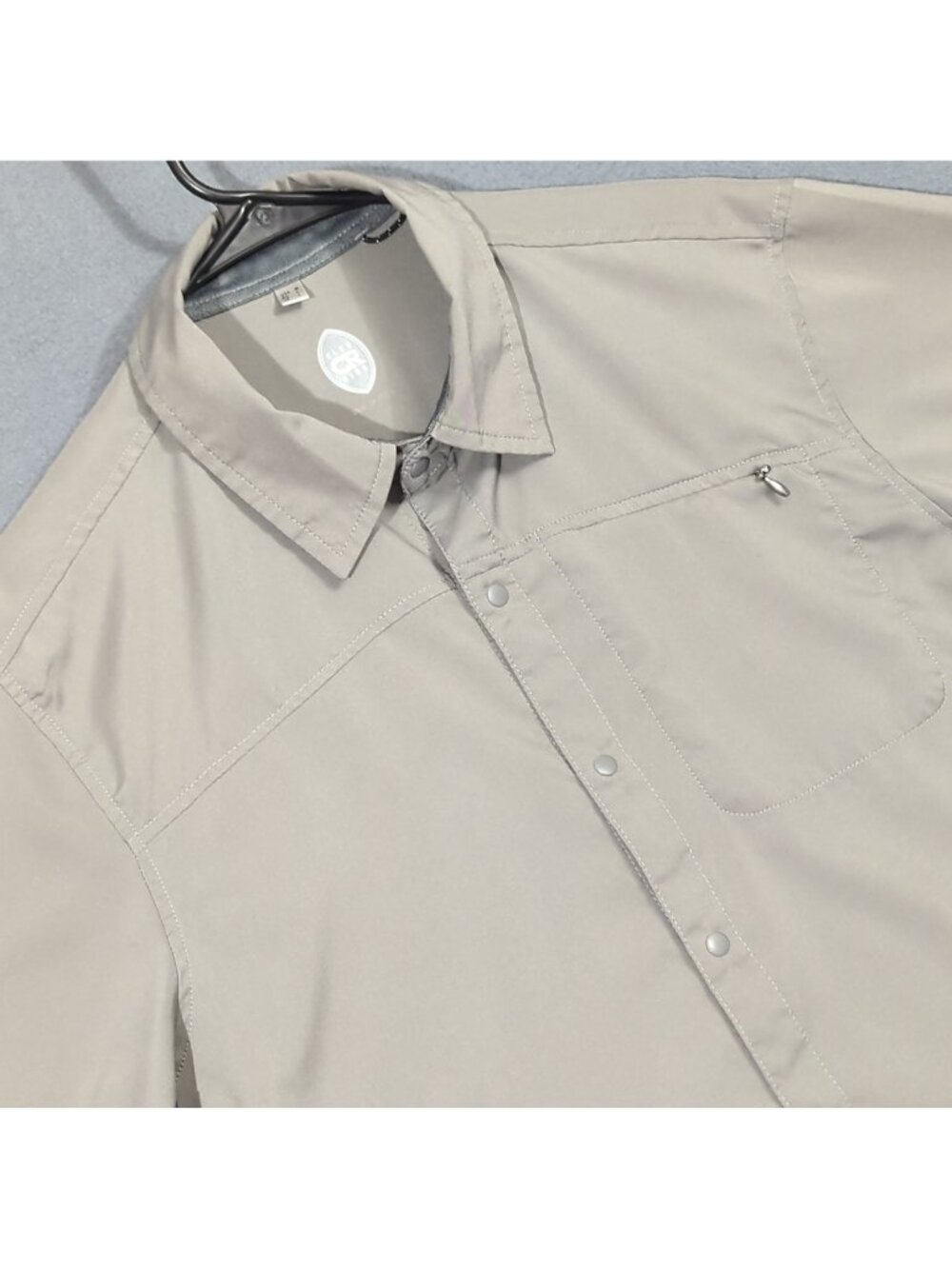 Club Ride Shirt Men's M Gray Snap Short Sleeve Outdoor Riding
